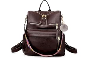 Puwuzixi Women Backpack Waterproof Anti-Theft Lightweight PU Fashion Travel Multipurpose Convertible Purse Shoulder Bag Handbag Backpack