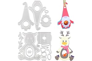 FLOFIA Fustelle Scatole Natale Natalizie Goffratura Cutting Dies Scatoline Portaconfetti Gnomo Senza Volto Renna per Creazione Fai da Te Scatole Natalizie Regalo (2 Set)