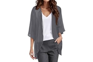 Kobilee Cardigan Estivo Donna Elegante Coprispalle Cipria Argento Bolero Manica 3/4 Oro Giacca Estiva Leggero Aperto Cardigan Bolerino Sposa Cerimonia