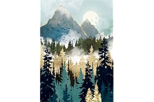 shixpiov Malen Nach Zahlen Nebel, Malen Nach Zahlen Erwachsene Landschaft Abstrakt Faltenfreie Leinwand, Handgemalt Ölgemälde Kits für Home Haus Deko - ohne Rahmen 40 * 50 cm