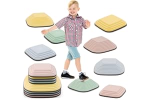 FORROBY Kamienie dla dzieci, trwałe, antypoślizgowe kamienie balansowe, zabawki sensoryczne zwiększające równowagę i umiejętności motoryczne, do użytku wewnątrz i na zewnątrz, tory przeszkód, zabawki