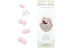 JOYFULDAYS JOYFUL DAYS Tiras de Uñas de Gel Semi-Curado, Autoadhesivas Pegatina de Esmalte de Uñas de Gel, Nail Wrap Incluye Lima y Palo (Pink, Flower)