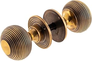 Majestic Architectural Hardware - Antique Style Solid Brass Marquis Door Knob, 50mm, Aged Brass Finish (Marquis, 50mm)