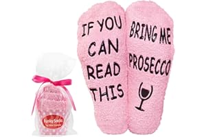 D&N CREATIONS Prosecco Gifts For Mum Women Funny - “If You Can Read This Bring Me Prosecco“ Socks - Fun Birthday Present For Her Wife Sister - Novelty Quirky Xmas Gift Cupcake Packaging