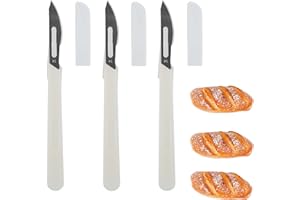 LONGHAO 3 Pcs Taglierino Per Pane,Lama Pane,Coltello Per Impasto,Coltello Da Pane Professionale,Coltello Pane Bread Lame, Bread Lame,Per Intagliare Il Pane Crudo,Lama Per Cucina Fai Da Te Con Pasta