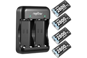 Rapthor Xbox Controller Battery Pack - 4x2800mAh Rechargeable Charger Set for Xbox Series X/S, One S/X/Elite - Quick Charge Wireless Controller Batteries
