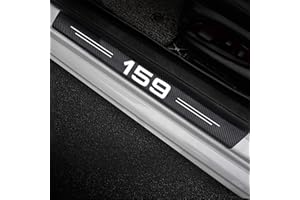 CWWHY 4Pezzi Auto Battitacco Soglia Porta Auto per Alfa Romeo 159 2012 2011 2010 2009 2008 2007 2006, Fibra di Carbonio Prevenire L'Usura AntiGraffio Benvenuto Pedaliera Protezione Accessori Decorativi