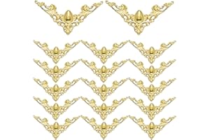 YUE QIN 1 ensemble de 40 pièces Vintage Livre en métal Coin Protection Album Coin décoratif Protection Couverture(Or)