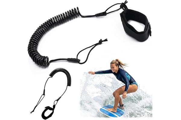 Tkxjry Board Sup säkerhetslina, säkerhetskoppel för surfbräda, surfbrädor elastiskt fotrep, SUP Leash Coiled Surfboard, för Stand Up Paddle Board, säkerhetskoppel för surfbräda, kajak