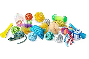 Amazon Basics Cat Feather Toy Kit with 2 Stick and 10 Refills (in 2 Styles) - 1