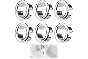 TWEOZEK 6PCS Sink Overflow Caps, Stainless Steel Round Basin Overflow Trim Rings, Universal Sink Hole Replacement Overflow Hole, Drain Cap Cover Insert for Bathroom, Kitchen, Sink