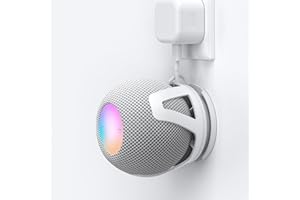 HomeMount Wall Mount Compatible with HomePod Mini - Self Adhesive or Drilling, Perfect Cord Management, Space-Saving Holder and Stand for HomePod Mini (White)