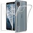 Per Nokia C2 2nd Edition Cover Vetro Temperato (5.7") - Custodia in Silicone TPU - Back Case Protezione Cellulare Trasparente