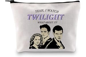 JTOUK Trousse à maquillage avec fermeture éclair inspirée du vampire Yeah I Watch Twilight What About It, Watch Twilight Bag UE, moyen,