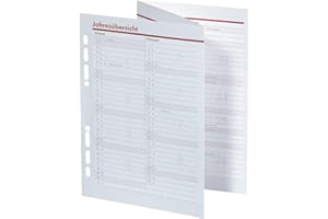 BSB Ersatzeinlage Jahresübersicht Leporello 2026-6-fach Lochung - ca. A5 - für Manager Terminplaner Organizer, 02-0570
