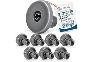 ELECTROHOGAR Diskmaskin Korghjul, 8 st | För nedre korgen, 4 cm diameter, Kompatibel med Electrolux, Zanussi, AEG, Husqvarna, Tål över 100 °C