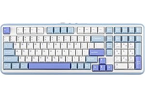 EPOMAKER TH99 Tastiera Meccanica Wireless Tri-Mode, Tastiera Personalizzata hot-Swap, Tastiera da Gioco RGB con Numpad per PC/Mac/Office (Bianco, Creamy Jade)
