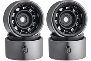 DJCRAWLER 1.0 Bead Lock Wheel Retro Deep Dish Metal Wheels Positive Offset 2.7mm 10 Spokes Wheels for TRX4M F-150 SCX24 Bronco C10 JLU Deadbolt 1/18 1/24 RC Crawler Car Upgrade Parts