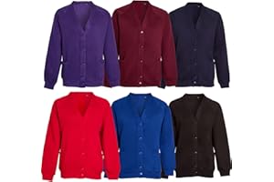 NY Deluxe Edition Kids Girls Unisex School Fleece Button Cardigan Uniform Sweatshirt Age 5-14 Years