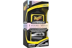 Meguiar's Ultimate Liquid Wax 473ml, Improved Liquid Car Wax Formula for Durable Protection that Shines, Premium Towel and Applicator Pad Car Accessories Included - G210516EU