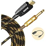 Câble guitare-USB EBXYA USB vers Câble Guitare USB vers 6.35mm 1/4"Mono Mâle Guitare Électrique Câble 3M