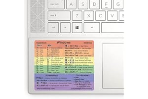 SYNERLOGIC Lot de 10 autocollants de raccourcis clavier de référence Windows PC – Vinyle laminé, adhésif sans résidu, pour tout PC portable ou ordinateur de bureau L : 8,9 x 7,5 cm (arc-en-ciel)