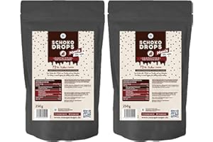‎NOSUGARSUGAR NO SUGAR SUGAR Vorteilspack 2x250g Zartbitter Schokoladendrops mit 72% Kakao Anteil. Hergestellt ohne Zuckerzusatz, gesüßt mit Erythrit und Stevia