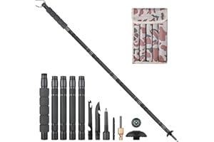 Golden Bird Bâtons de Randonnée de Survie 12-en-1 Bâtons de Trekking multifonctionnels Baton de Marche en Aluminium Ajustables pour la randonnée en Plein air avec Couteau dans Le Manche
