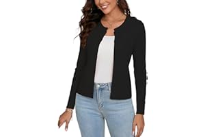 Dosieyeo Damen Strickjacke Elegant Langarm Cardigan mit Zopfmuster Kuschelig Rundhals Strickweste mit Knöpfen für Herbst