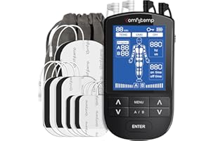 ‎COMFYTEMP Comfytemp 4 Kanäle 8 Elektroden TENS/EMS/DIY Gerät Schmerztherapie mit 24 Modi, Massage für Arm,Bein,Rücken,Schulter,Nacken mit 10 Elektroden Pads K6106