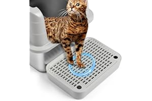 Bartuke Cat Ramp Mat with Filter Function, Cat Step Stairs for Automatic Self-Cleaning Robot Litter Box, Ideal for Kitten & Older Cats (Light Grey)
