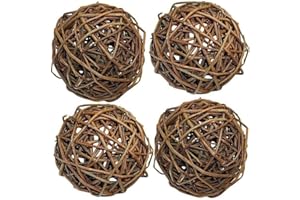 WSRRDRECVHi 1pc 10 cm palle di vimini rami di salice naturale animale domestico graffiante giocattolo decorazioni di compleanno di Natale festa di nozze palla di rattan