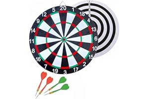 ELAELA Diana de Dardos de 40 cm, Incluye 6 Dardos con Puntas de Metal clásicas y Blancas jugables, Ideal para Toda la Familia