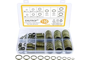 ENUTROF Ölablassschraube Dichtung Set 150stk Hydraulik Dichtringe mit Gummilippe Ölablassschraube Dichtring Usit Ring Sortiment für Rohrverbindung Zentral-Hydraulik Servolenkung Mechanisches Drucksyste (150)