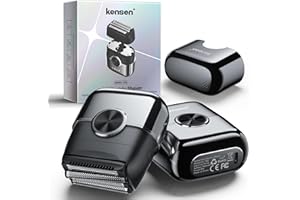 kensen Rasoir Electriques Hommes Barbe 120 mins d'Autonomie Mini Foil Shaver Homme avec 4 Lames Flottantes USB-C Tondeuse Barbe Étanche Rasoir électrique de Voyage pour Le Visage & La Barbe Wet & Dry