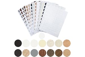 laeeyin Lot de 896 couvercles de vis adhésifs pour trous de vis 12/21 mm auto-adhésifs, 896 pièces cache-vis à bois cache-vis imperméables pour meubles en bois