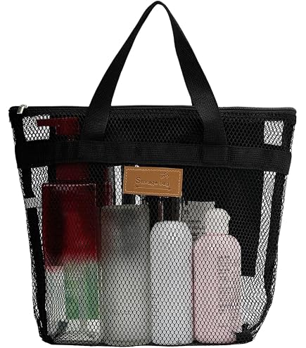 Sac De Douche Portable En Maille – ZEACCT – 7 Poches, Poignée – Pliable Et Respirant – Pour Sport, Plage, Camping – 33x24x24 Cm