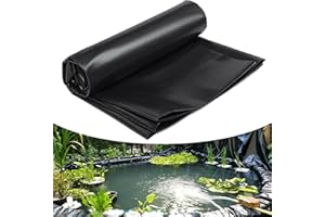 Dtyubfg Bâche pour Bassin Jardin,2X8m 6X12m 10X16m 14X14m Liner De Bassin en HDPE Robuste,Revêtement De Bassin Extérieur Membrane Jardins Aquatiques (Couleur : Noir, Taille : 8X14m)