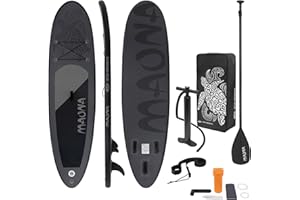 ECD Germany Stand Up Surf Paddle Board Gonflable 305/308/320/380 cm | PVC | jusqu'à 120/150 kg | Épaisseur 10/15 cm | Planche de Surf Pagaie Sac de Transport Pompe à Air | Diverses Couleurs Modèles