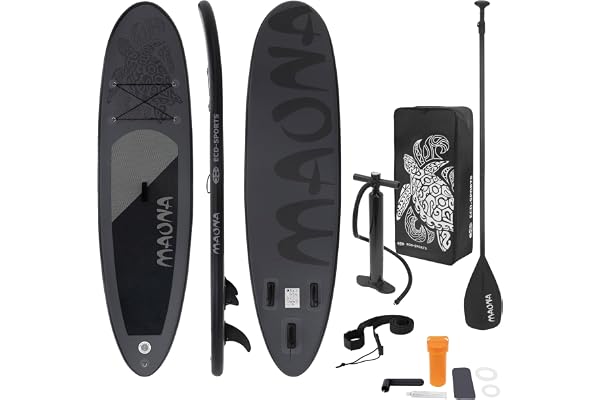 ECD Germany Stand Up Surf Paddle Board Gonflable 305/308/320/380 cm | PVC | jusqu'à 120/150 kg | Épaisseur 10/15 cm | Planche de Surf Pagaie Sac de Transport Pompe à Air | Diverses Couleurs Modèles