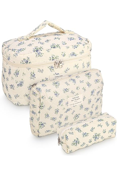 Make-up-Tasche Für Frauen – 24,9 X 17,5 X 8,1 Cm, Mit 3 Fächern, Wasserabweisend, Pink