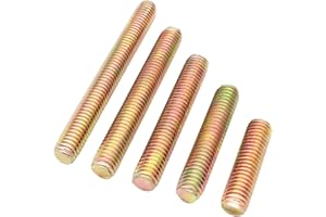 Qrity 10 Pièces Tige Filetée, Vis Filetée, M8 x 50 mm Tige Filetée Galvanisée Entièrement Fileté Tige, pour la Fixation D'assemblage