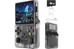 ZIKYNN R36S Retro Handheld Game Console with 3.5" IPS Display, 64/128GB and 21,000+ Classic Games, Open Source Linux System, Screen Portable Pocket Video Player (Black-64G)