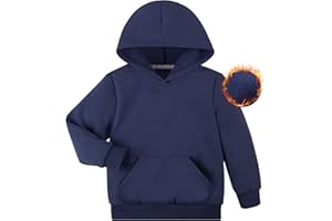 BIG ELEPHANT Jungen Kapuzenpullover mit Fleecefutter – Hoodie Kinder Jungen mit Tasche, Warm & Weich Sweatshirt & Pullover Jungen für Kinder