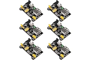 ALMOCN Steckplatine MB102, Steckplatine, Stromversorgungsmodul, DC 6,5–12 V, USB, für Arduino, lötfrei, 6 Stück