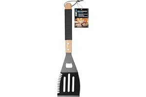 Chef Aid 10E21033 Turner para Barbacoa, Metal, Negro/Madera