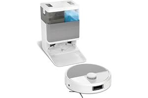 iRobot Roomba Plus 505 Combo + Stazione AutoWash, Robot Aspirapolvere Lavapavimenti, ClearViewPro LiDAR,DualClean,SmartScrub, Riconoscimento Oggetti, Pulizia a Zone, Controllo Vocale e App, Bianco