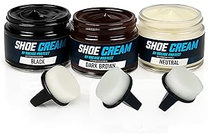 CREASE PROTECT Shoe Cream For Leather Shoes - Moisturise, Nourish & Polish Leather - Includes Polishing Sponge - Shoe Care Conditioning Cream - Protect All Leathers
