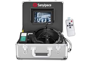 SANYIPACE Video Ispezione Tubazioni 1080P HD 50M, Telecamera per Tubi Endoscopio Professionale con Schermo da 7" Sonda per Telecamera 1000tvl Impermeabile IP68 e Telecomando, Rivelatore Di Tubi Per Idraulico