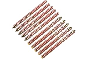 sourcing map M8 Hanger Bolts Length 4-5/8"(118mm) Double Headed Bolts Self-Tapping Screw 8mm Wood Joint Furniture Legs 10pcs